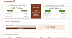 Desktop Screenshot of kupferpreis.eu